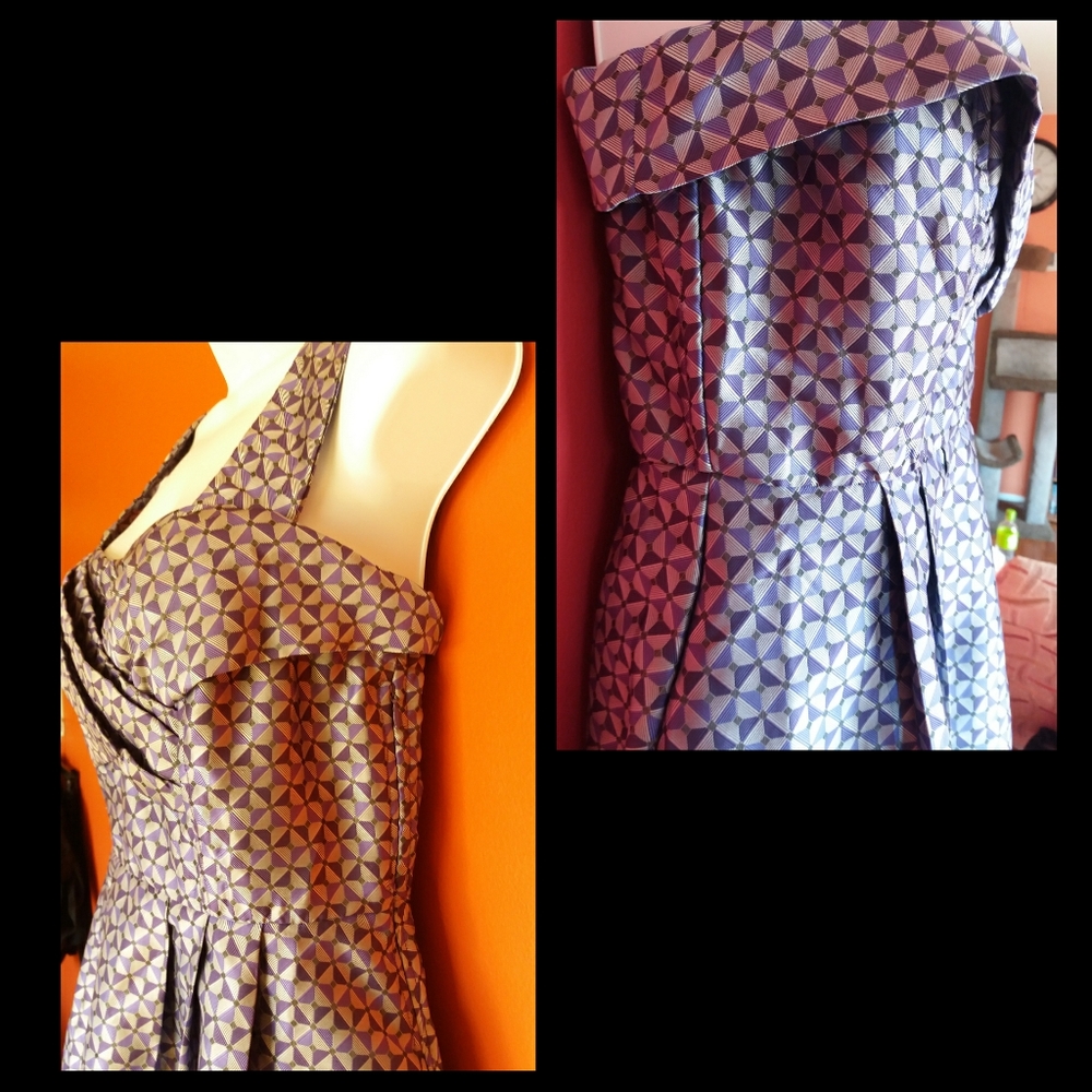 New eShakti Jacquard Geo Print Dress - Picture 4 of 10